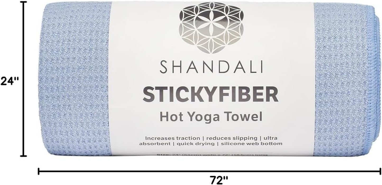 Hot Yoga Towel - Mat-Sized, Microfiber, Super Absorbent, Anti-Slip, Injury Free, 24" X 72" - Best Bikram Yoga Towel - Exercise, Fitness, Pilates Gear