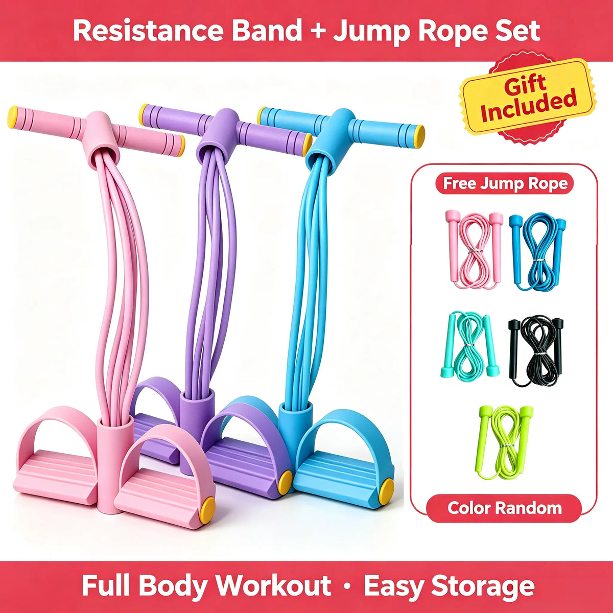Transform Your Workout with the Foam Non-Slip Adjustable Pedal Resistance Band - Perfect for Core & Lower Body Strength Training at Home!