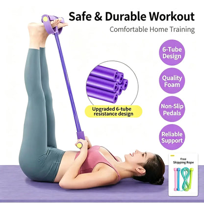 Transform Your Workout with the Foam Non-Slip Adjustable Pedal Resistance Band - Perfect for Core & Lower Body Strength Training at Home!