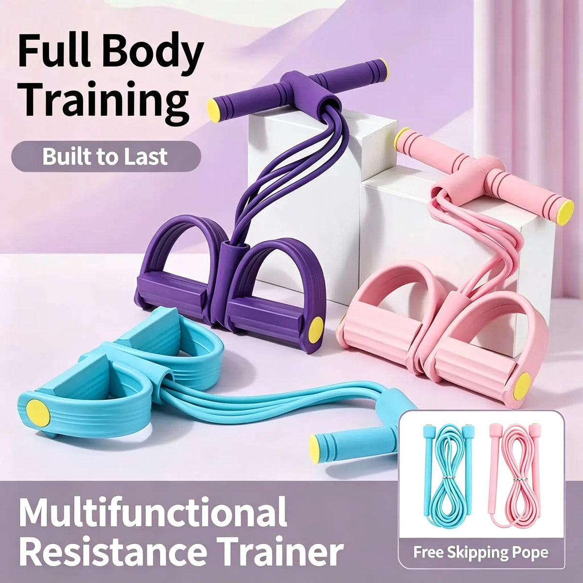 Transform Your Workout with the Foam Non-Slip Adjustable Pedal Resistance Band - Perfect for Core & Lower Body Strength Training at Home!