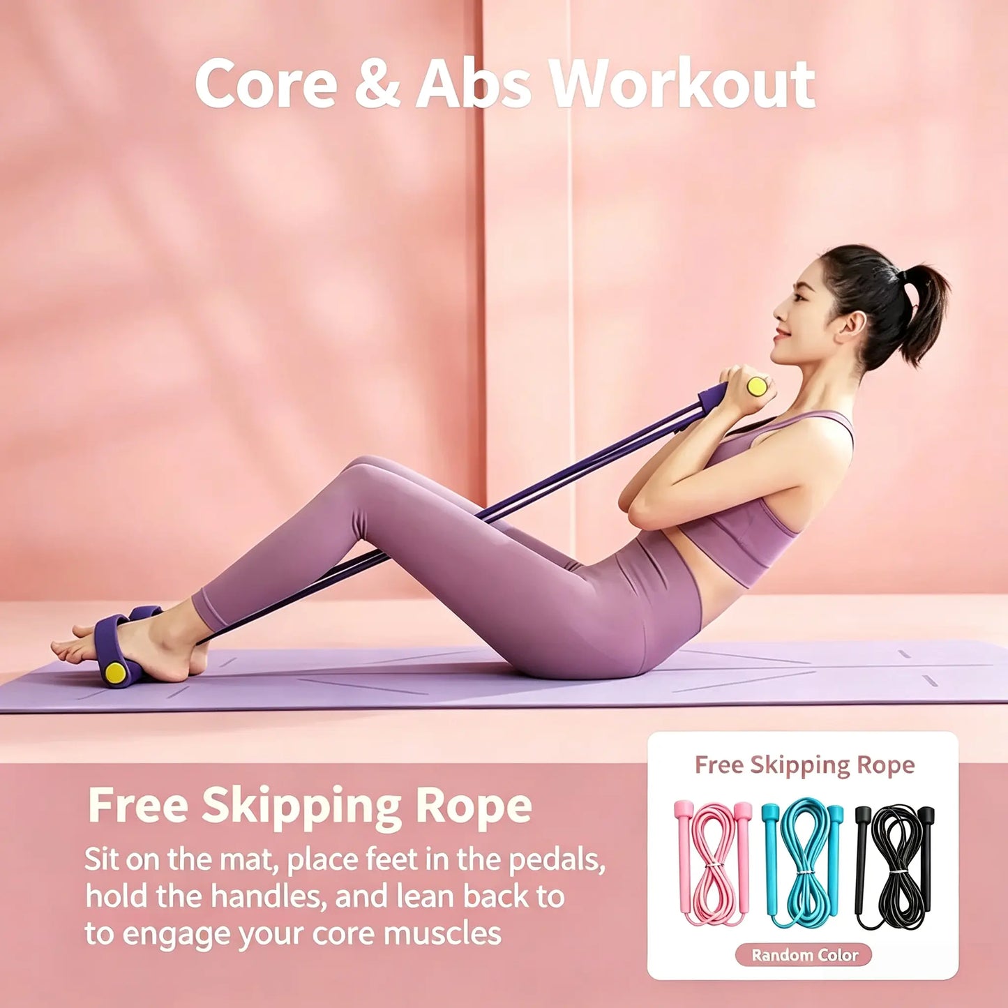 Transform Your Workout with the Foam Non-Slip Adjustable Pedal Resistance Band - Perfect for Core & Lower Body Strength Training at Home!