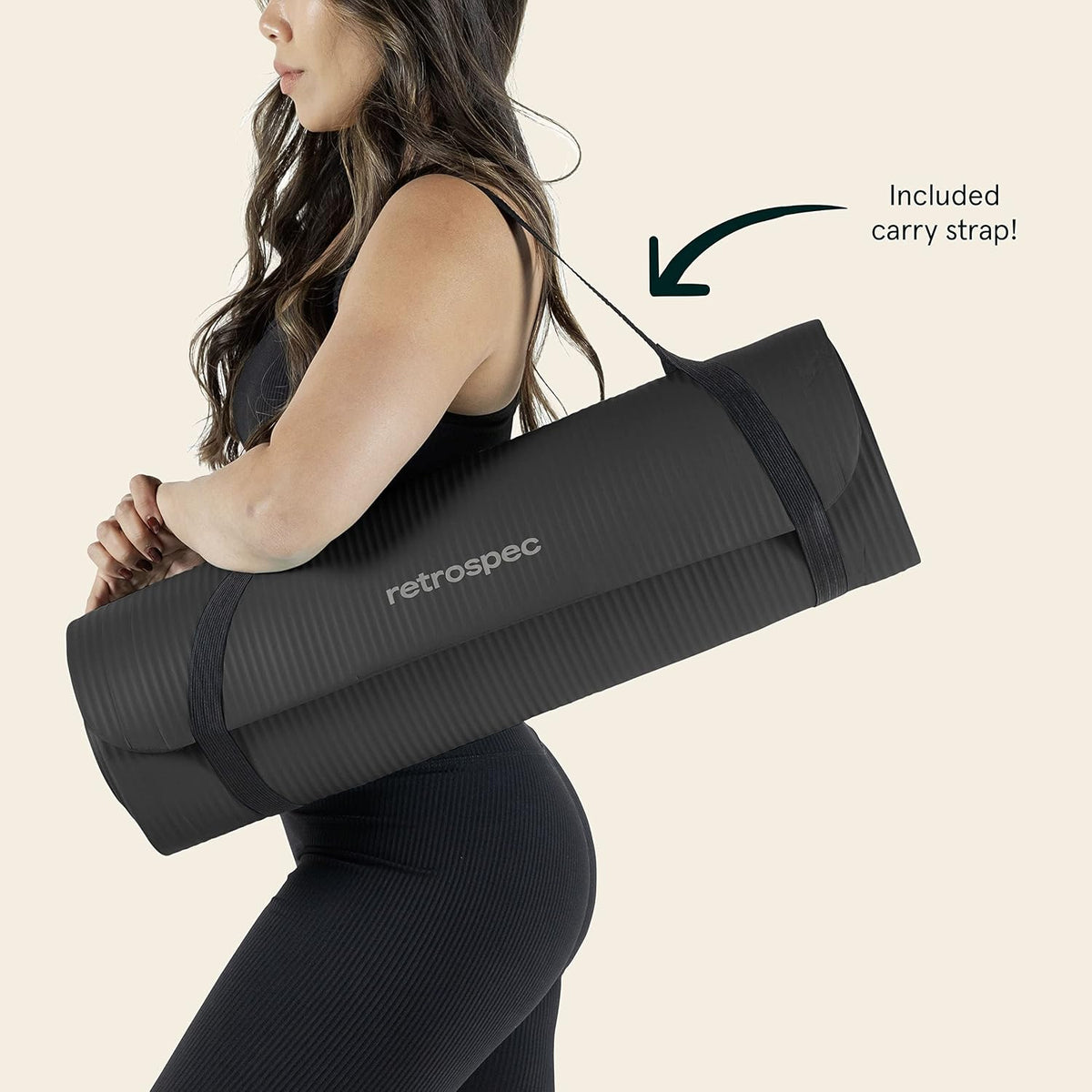 Transform Your Fitness Routine with the Retrospec Solana Extra Thick Non-Slip Yoga Mat - 72x24 Inches of Comfort and Stability for Pilates, Stretching & More - BPA Free with Easy Carrying Strap