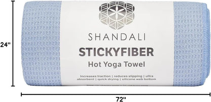 Hot Yoga Towel - Mat-Sized, Microfiber, Super Absorbent, Anti-Slip, Injury Free, 24" X 72" - Best Bikram Yoga Towel - Exercise, Fitness, Pilates Gear
