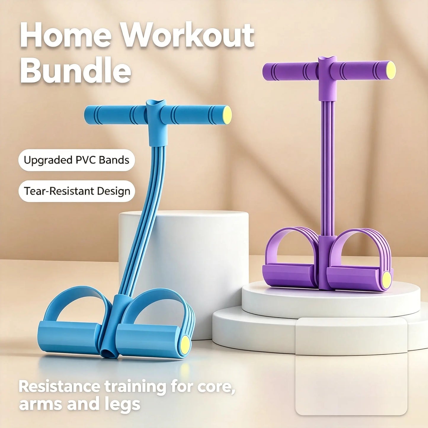Transform Your Workout with the Foam Non-Slip Adjustable Pedal Resistance Band - Perfect for Core & Lower Body Strength Training at Home!